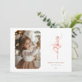 Cartes Pour Fêtes Annuelles The Nutcracker Christmas Ballerina Photo Card (Debout devant)