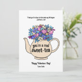 Cartes Pour Fêtes Annuelles Thé sucré illustré Saint-Valentin (Debout devant)