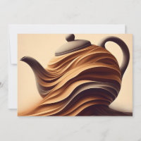 Théière abstraite minimaliste Zen fluide