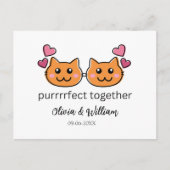 Cartes Pour Fêtes Annuelles Thème Chat Funny Fiançailles Félicats Inséparable  (Devant)