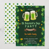 Cartes Pour Fêtes Annuelles Thème de la bière St Patrick (Devant / Derrière)