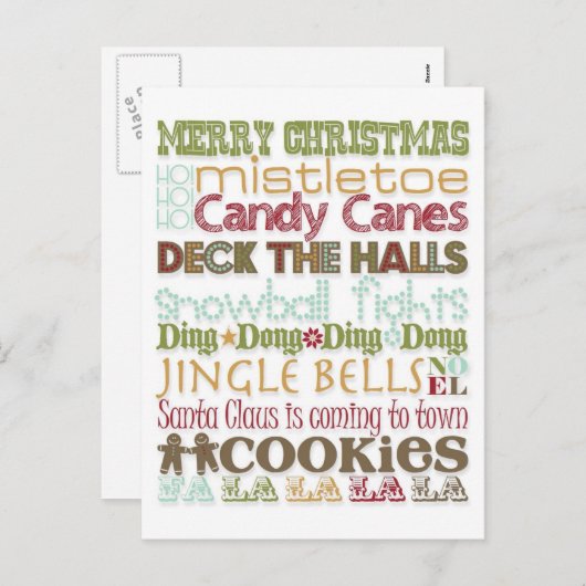 Cartes Pour Fêtes Annuelles Thème de Noël (Devant / Derrière)