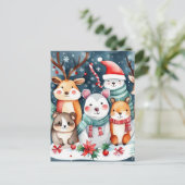 Cartes Pour Fêtes Annuelles Thème de Noël Animaux mignons (Debout devant)