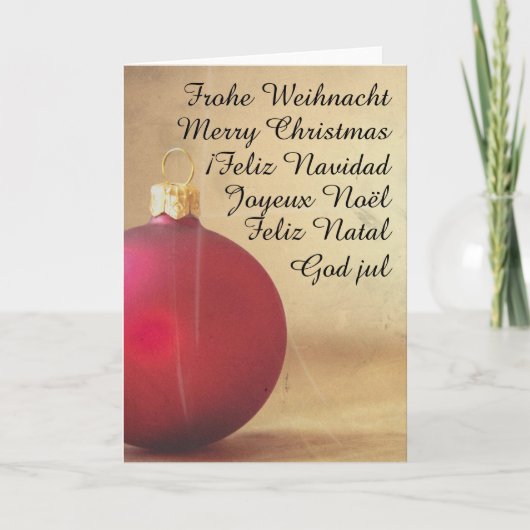 Cartes Pour Fêtes Annuelles Thème de Noël avec balle de Noël (Devant)