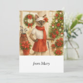 Cartes Pour Fêtes Annuelles Thème de Noël de golf pour Cat Golfer (Debout devant)