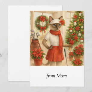 Cartes Pour Fêtes Annuelles Thème de Noël de golf pour Cat Golfer