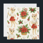 Cartes Pour Fêtes Annuelles Thème de Noël de golf pour femme au chat Golfer<br><div class="desc">Thème de Noël de golf pour femme au chat Golfer Holiday Card</div>