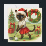 Cartes Pour Fêtes Annuelles Thème de Noël de golf pour femme au chat Golfer<br><div class="desc">Célébrez la saison avec cette carte unique Golf Christmas Cat Woman Golfer Holiday Card. Doté d'un chic golfeur habillé pour les vacances, cette carte est idéale pour les amateurs de golf comme pour les amoureux de les chats. Envoyez vos souhaits de vacances les plus chauds avec une tournure amusante et...</div>