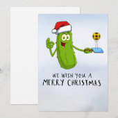 Cartes Pour Fêtes Annuelles Thème de Noël de Pickleball (Devant / Derrière)