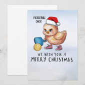 Cartes Pour Fêtes Annuelles Thème de Noël de Pickleball (Devant / Derrière)