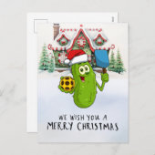 Cartes Pour Fêtes Annuelles Thème de Noël de Pickleball (Devant / Derrière)