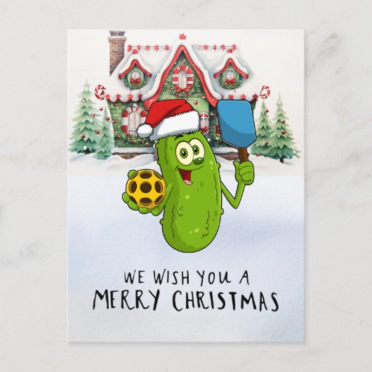 Cartes Pour Fêtes Annuelles Thème de Noël de Pickleball (Devant)