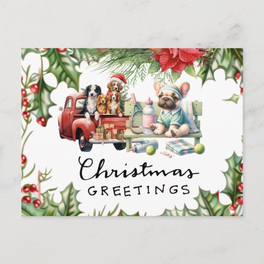 Cartes Pour Fêtes Annuelles Thème de Noël de tennis (Devant)