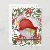 Cartes Pour Fêtes Annuelles Thème de Noël de tennis (Devant / Derrière)