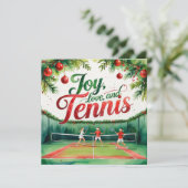 Cartes Pour Fêtes Annuelles Thème de Noël de tennis (Debout devant)