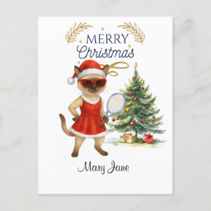 Cartes Pour Fêtes Annuelles Thème de Noël de tennis pour le joueur qui aime le