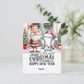 Cartes Pour Fêtes Annuelles Thème de Noël du baseball (Debout devant)