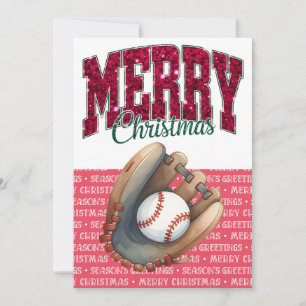 Cartes Pour Fêtes Annuelles Thème de Noël du baseball