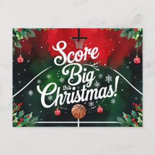 Cartes Pour Fêtes Annuelles Thème de Noël du basket-ball