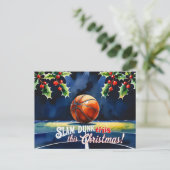 Cartes Pour Fêtes Annuelles Thème de Noël du basket-ball (Debout devant)