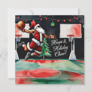 Cartes Pour Fêtes Annuelles Thème de Noël du basket-ball