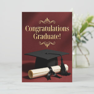 Cartes Pour Fêtes Annuelles Thème de réussite de remise de diplôme classique