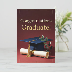 Cartes Pour Fêtes Annuelles Thème de réussite de remise de diplômes classique