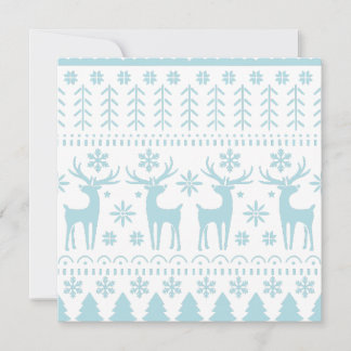 Cartes Pour Fêtes Annuelles Thème d'hiver Art folklorique bleu arctique