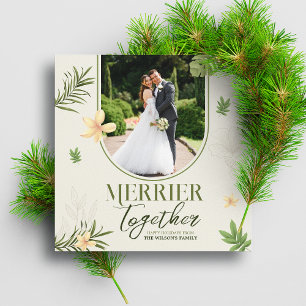 Cartes Pour Fêtes Annuelles Thème Élégant de Feuilles Vertes Plus Joyeux Ensem