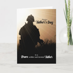 Cartes Pour Fêtes Annuelles Thème Militaire Silhouette Soldat Fête des Pères