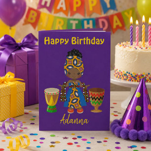 Cartes Pour Fêtes Annuelles Thème royal africain pour les vœux d'anniversaire 