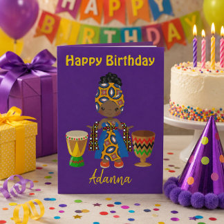 Cartes Pour Fêtes Annuelles Thème royal africain pour les vœux d'anniversaire