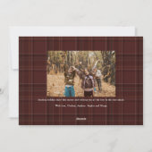 Cartes Pour Fêtes Annuelles Then and now three photo maroon Merry Christmas (Dos)