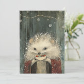 Cartes Pour Fêtes Annuelles Thistle the Hedgehog | Woodland Whimsy (Debout devant)