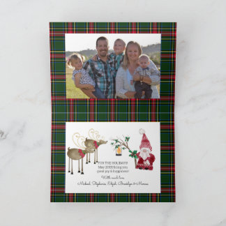 Cartes Pour Fêtes Annuelles Three Gnomes Reindeer Christmas Family Photo