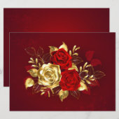 Cartes Pour Fêtes Annuelles Three Jewelry Roses (Devant / Derrière)