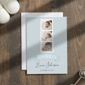Cartes Pour Fêtes Annuelles Three-Photo Birth Announcement Card - Personalized