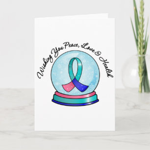 Cartes Pour Fêtes Annuelles Thyroid Cancer Joyeux Noël Snowglobe