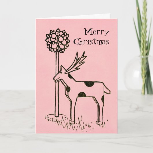Cartes Pour Fêtes Annuelles Tickled Pink Reindeer (Devant)