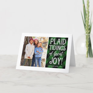 Cartes Pour Fêtes Annuelles Tidages Plaid Vert Photo