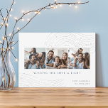 Cartes Pour Fêtes Annuelles Tidings étoilés | 3 Photo Collage Hanoukka Card<br><div class="desc">Envoyez vos voeux Hanoukka dans le style chic avec ces cartes de collage photo élégantes et modernes avec trois photos carrés alignées côte à côte et ornées de motifs lisses en haut et en bas. "Wishing You Love and Light" apparaît sous la forme de lettres modernes, avec votre "Happy Hanoukka"...</div>