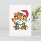 Cartes Pour Fêtes Annuelles Tiger Noël Animaux d'hiver Tigers de vacances (Debout devant)