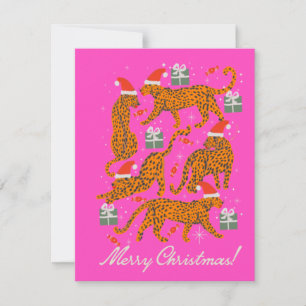 Cartes Pour Fêtes Annuelles Tigre à la mode avec des lèvres rouges et chapeaux