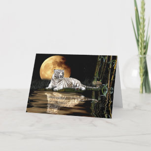 Cartes Pour Fêtes Annuelles TIGRE BLANC Espèces en péril