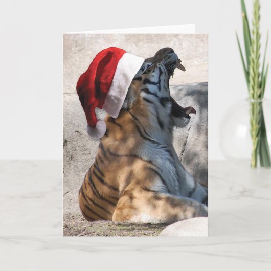 Cartes Pour Fêtes Annuelles Tigre du Bengale de Noël (Devant)