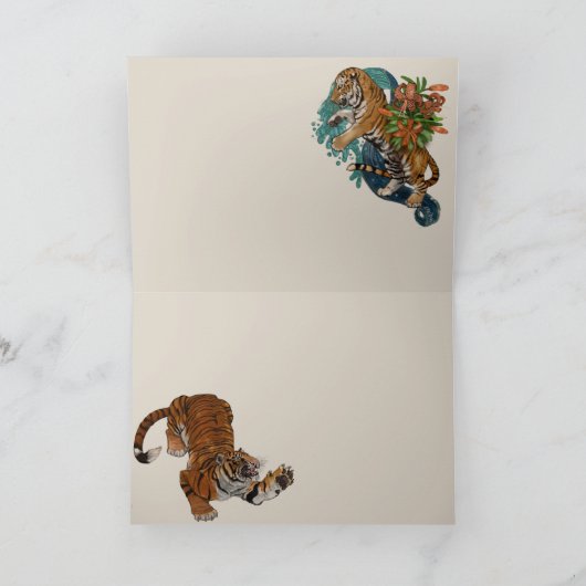 Cartes Pour Fêtes Annuelles Tigres du destin dans les étoiles (Intérieur)