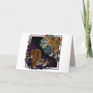 Cartes Pour Fêtes Annuelles Tigres du destin dans les étoiles