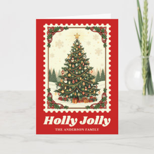Cartes Pour Fêtes Annuelles Timbre de Noël de l'Arbre Joliment Vert