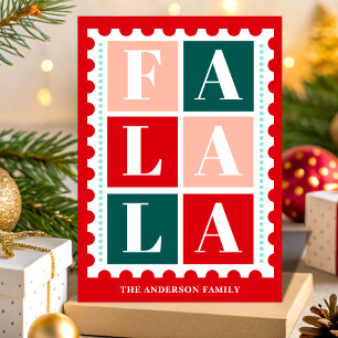 Cartes Pour Fêtes Annuelles Timbre de Noël Rétro Fa La La