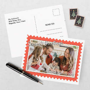 Cartes Pour Fêtes Annuelles Timbre de Pâques Rouge Photo Noël